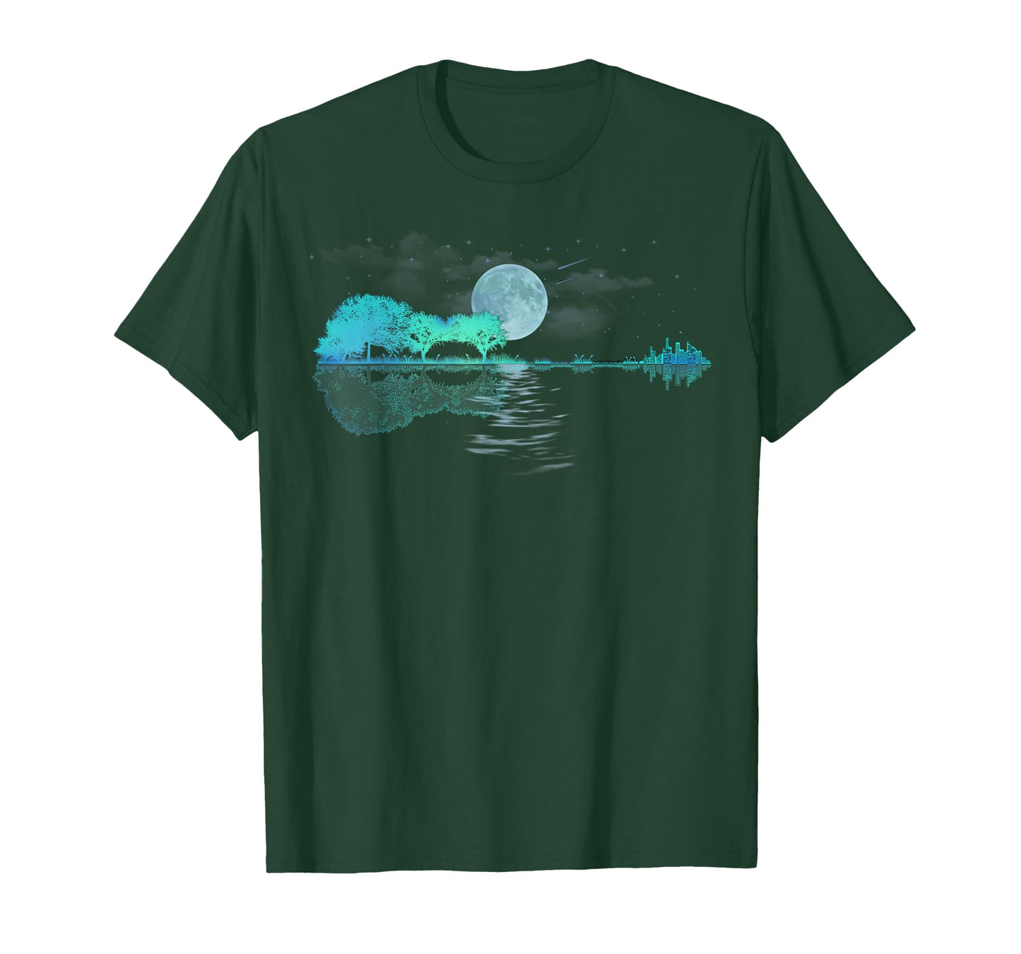 Guitar Lake Reflections Love Musician, Acoustic Guitar T-Shirt