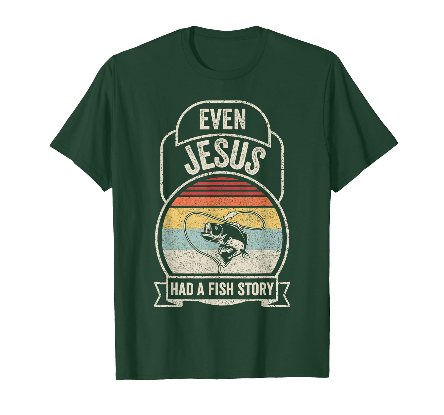 Retro Vintage Even Jesus Had A Fish Story Fishing T-Shirt
