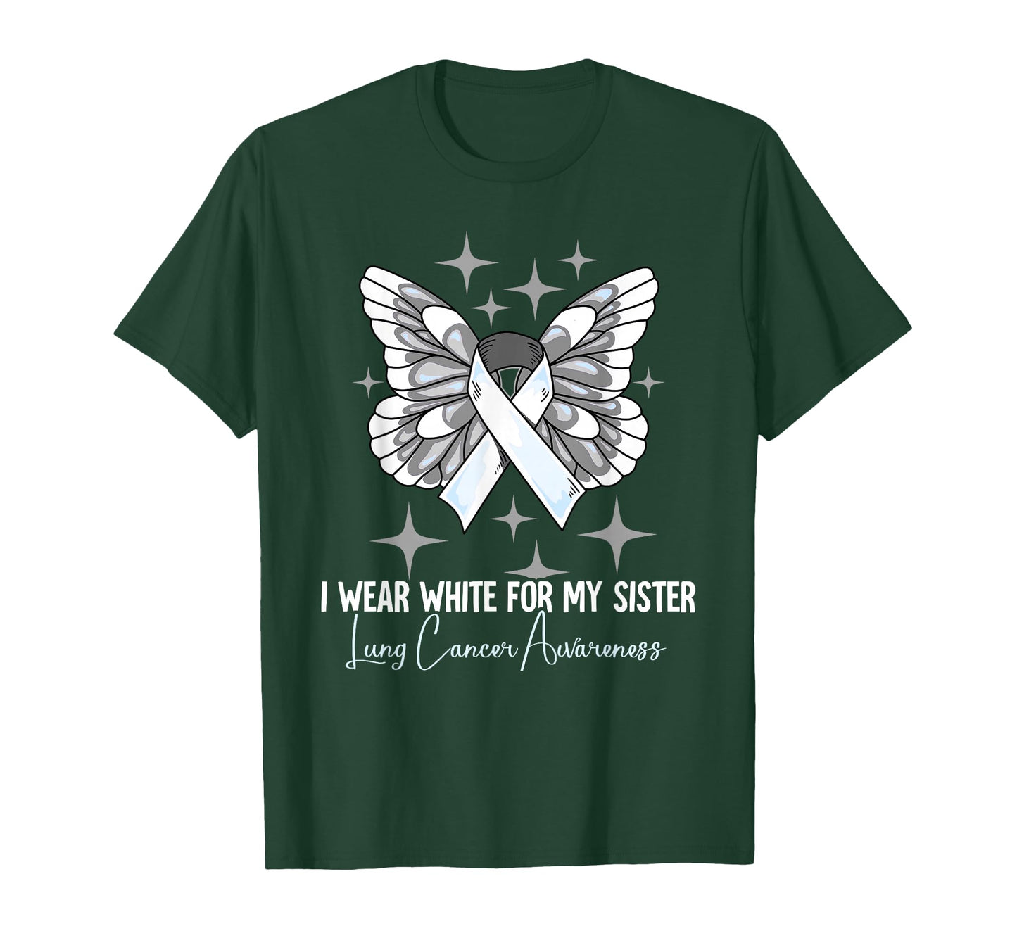 I Wear White For My Sister Lung Cancer Awareness T-Shirt