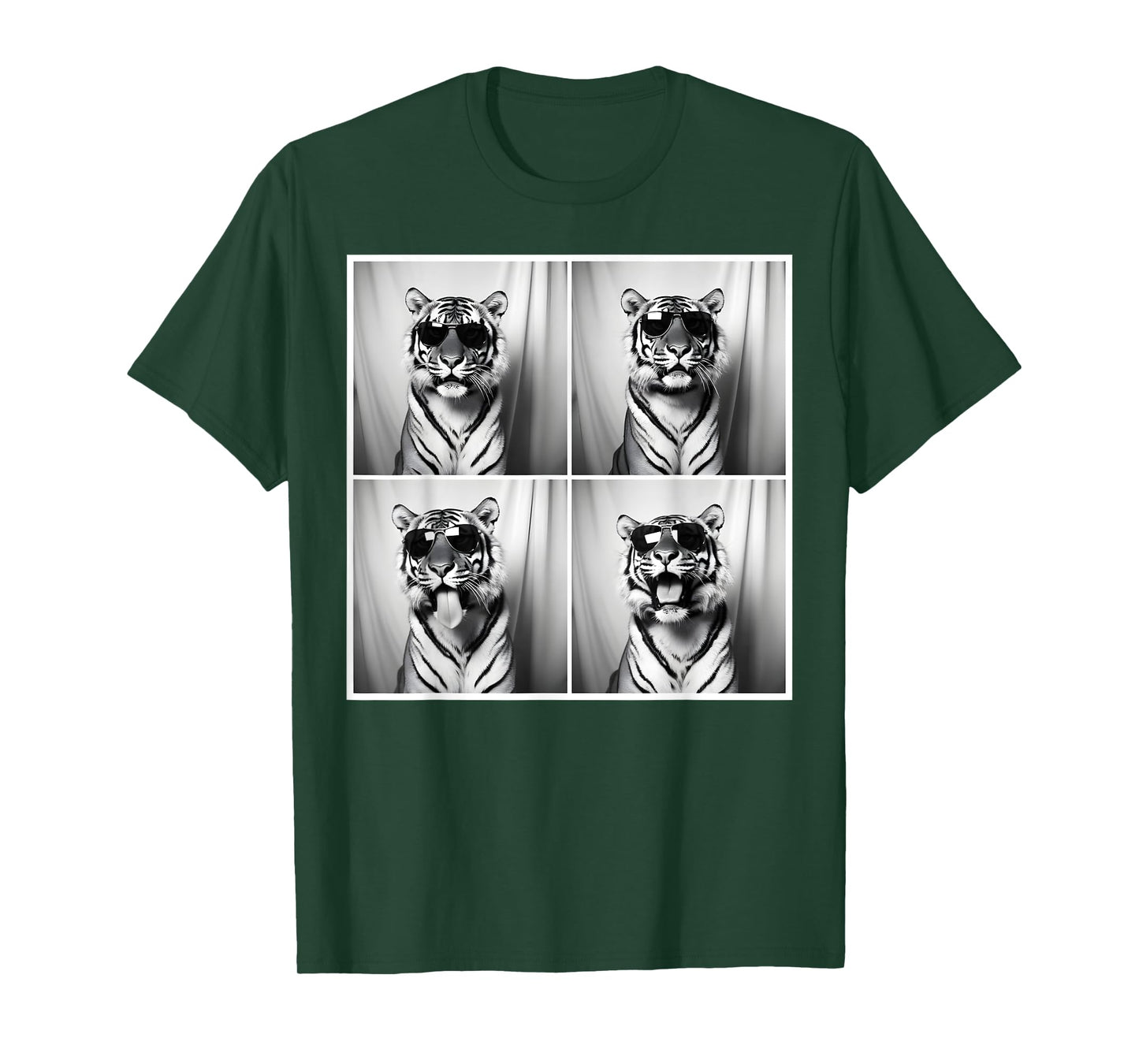 Tiger With Sunglasses Snapshot Funny Wild Animal Photo Booth T-Shirt