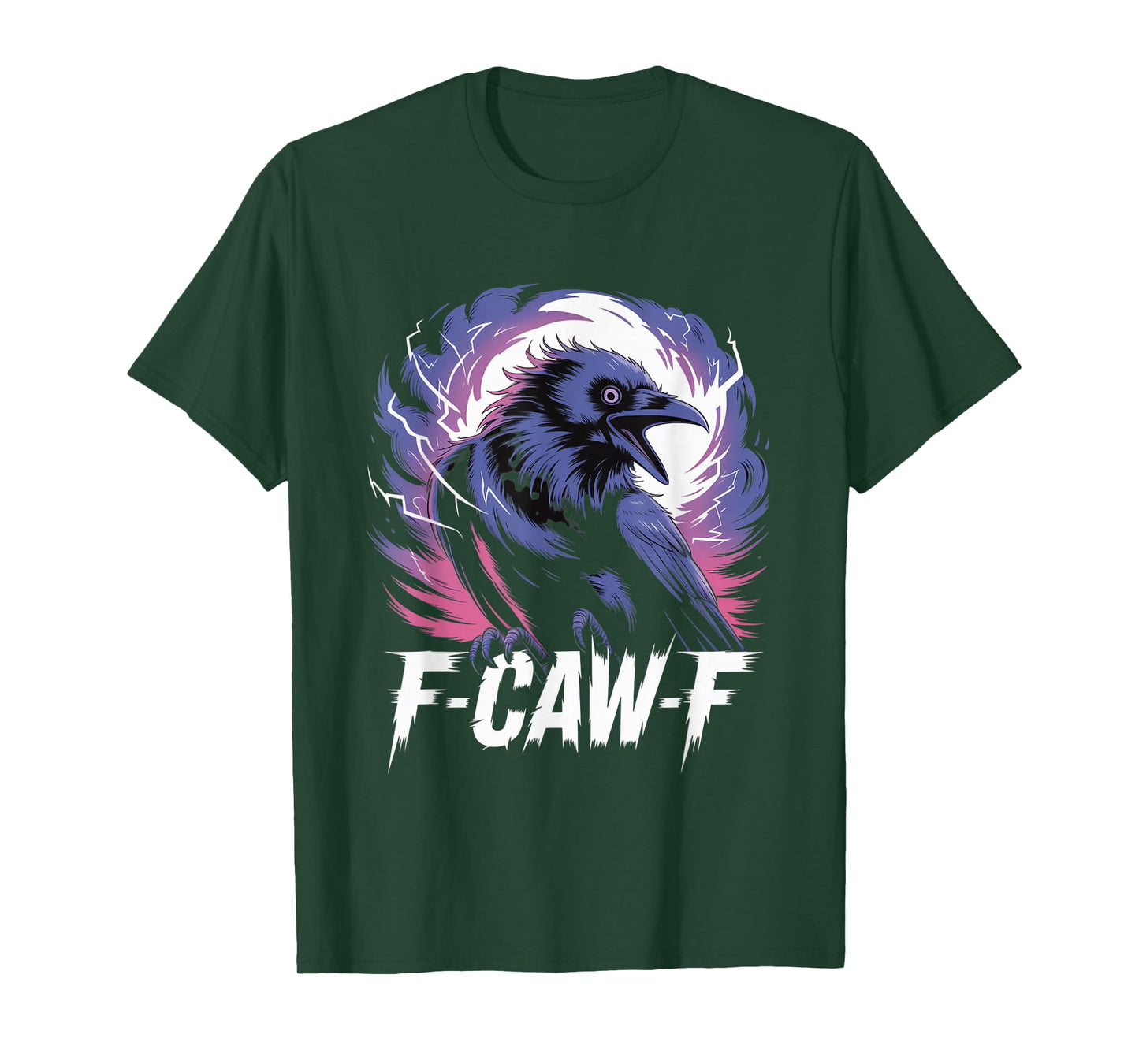 F-Caw-F Crow Funny Gothic Moon Black Bird Halloween T-Shirt