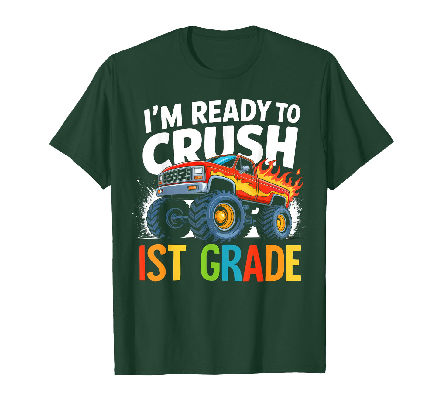 Ready To Crush 1st Grade Boys Monster Truck Back To School T-Shirt
