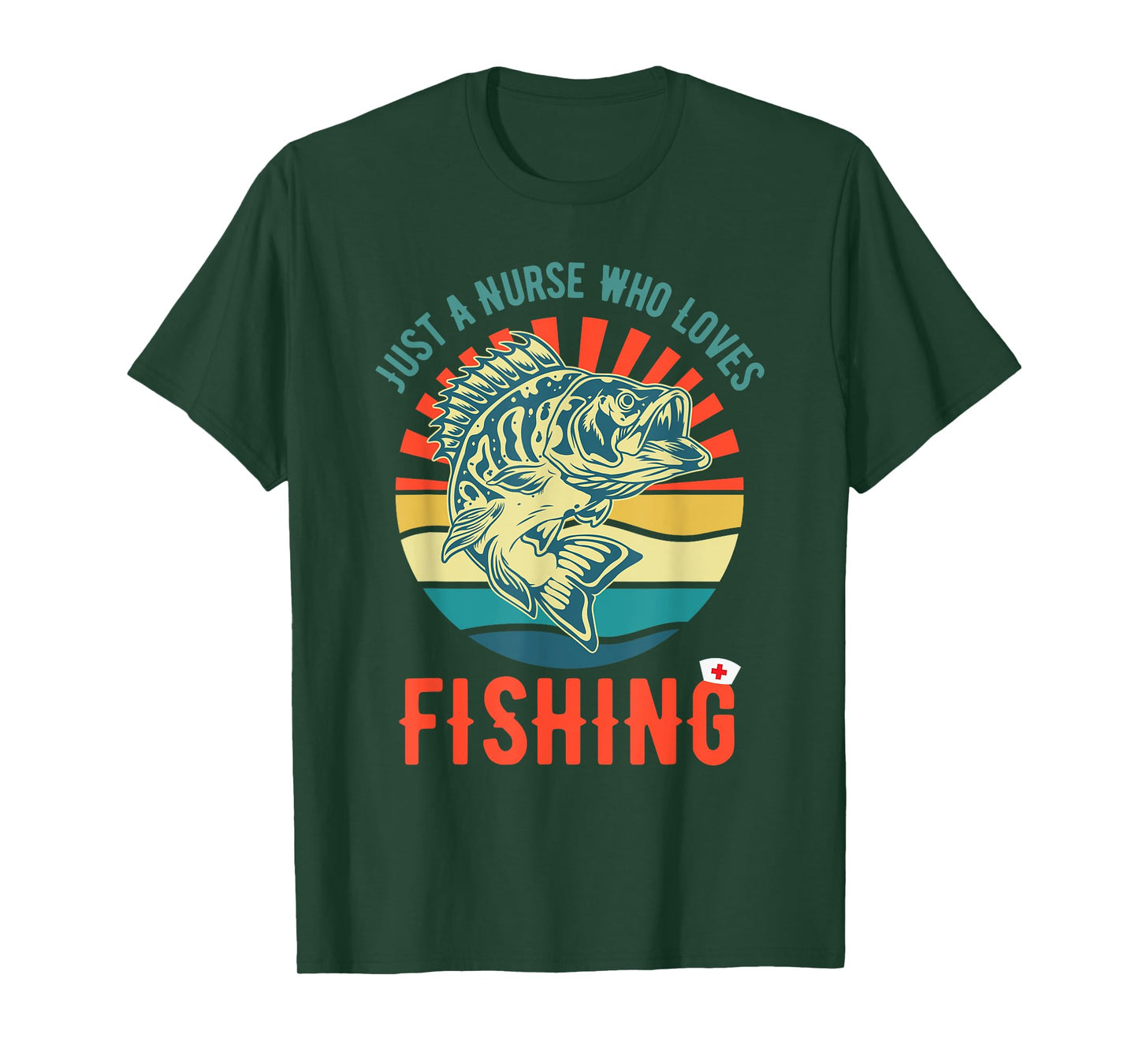 Just a Nurse Who Loves Fishing Retro Fisherman Gifts T-Shirt