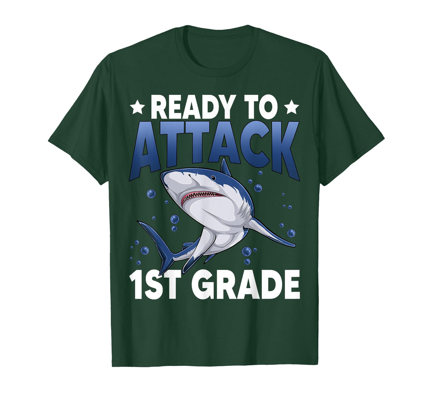 Ready To Attack 1st Grade Shark First Grade Teacher Student T-Shirt