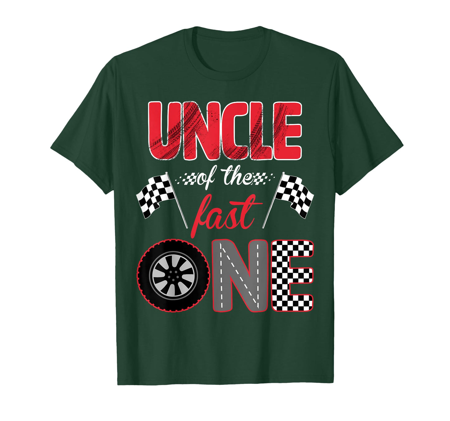 Uncle Of The Fast One Birthday 1st Race Car Family T-Shirt