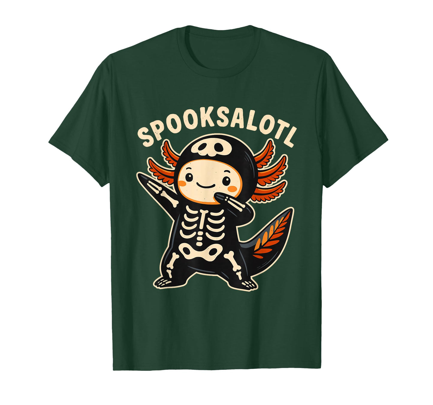 Cute Spooksalotl Skeleton Axolotl Dabbing Halloween Dab T-Shirt