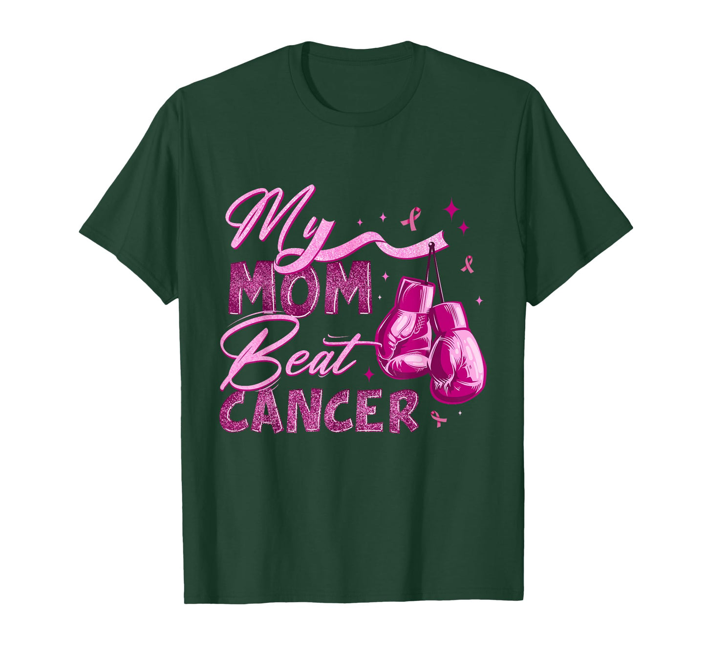 My Mom Beat Cancer Breast Cancer Awareness Support Squad T-Shirt