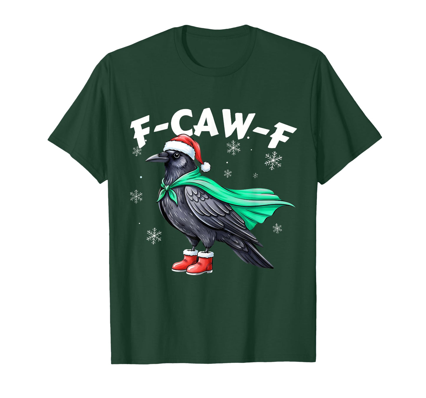 F-Caw-F Black Crow Bird Retro Vintage Christmas T-Shirt
