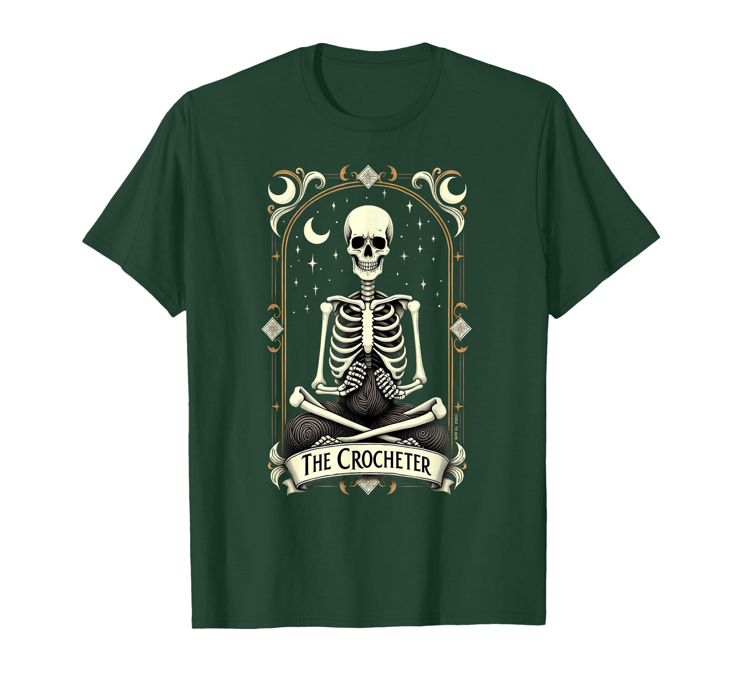 Gothic Tarot Card Crocheter Skeleton Halloween Quilter T-Shirt