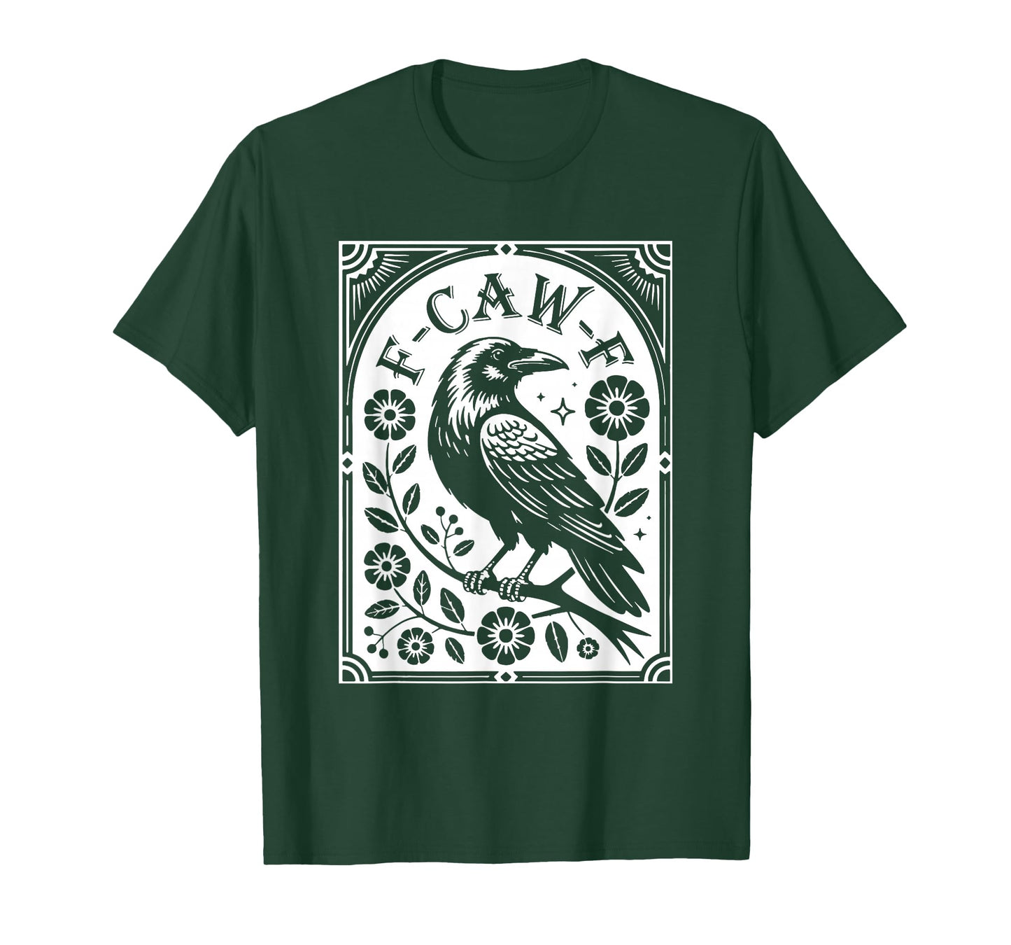 F-Caw-F Raven with Flowers T-Shirt