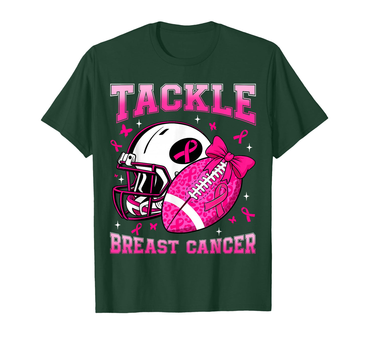 Tackle Breast Cancer Football Pink Ribbon Breast Cancer T-Shirt