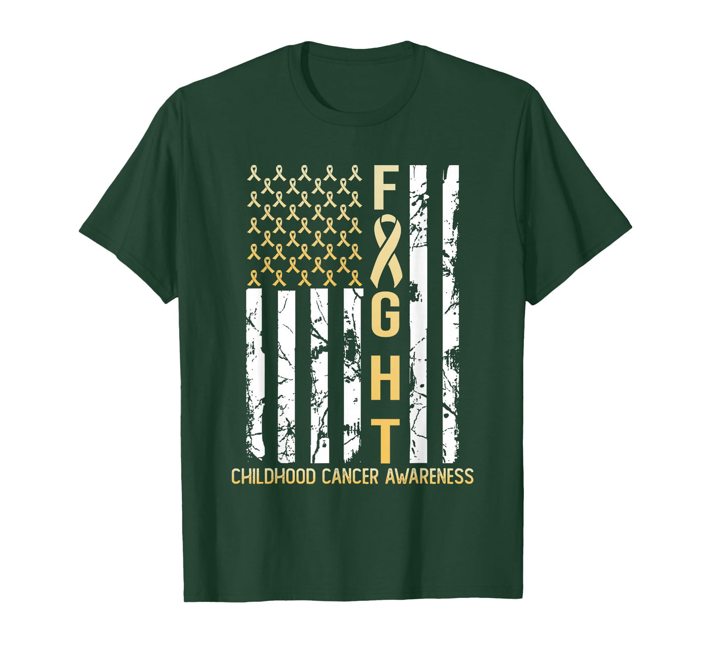 USA Gold Flag Childhood Cancer Awareness Month September T-Shirt