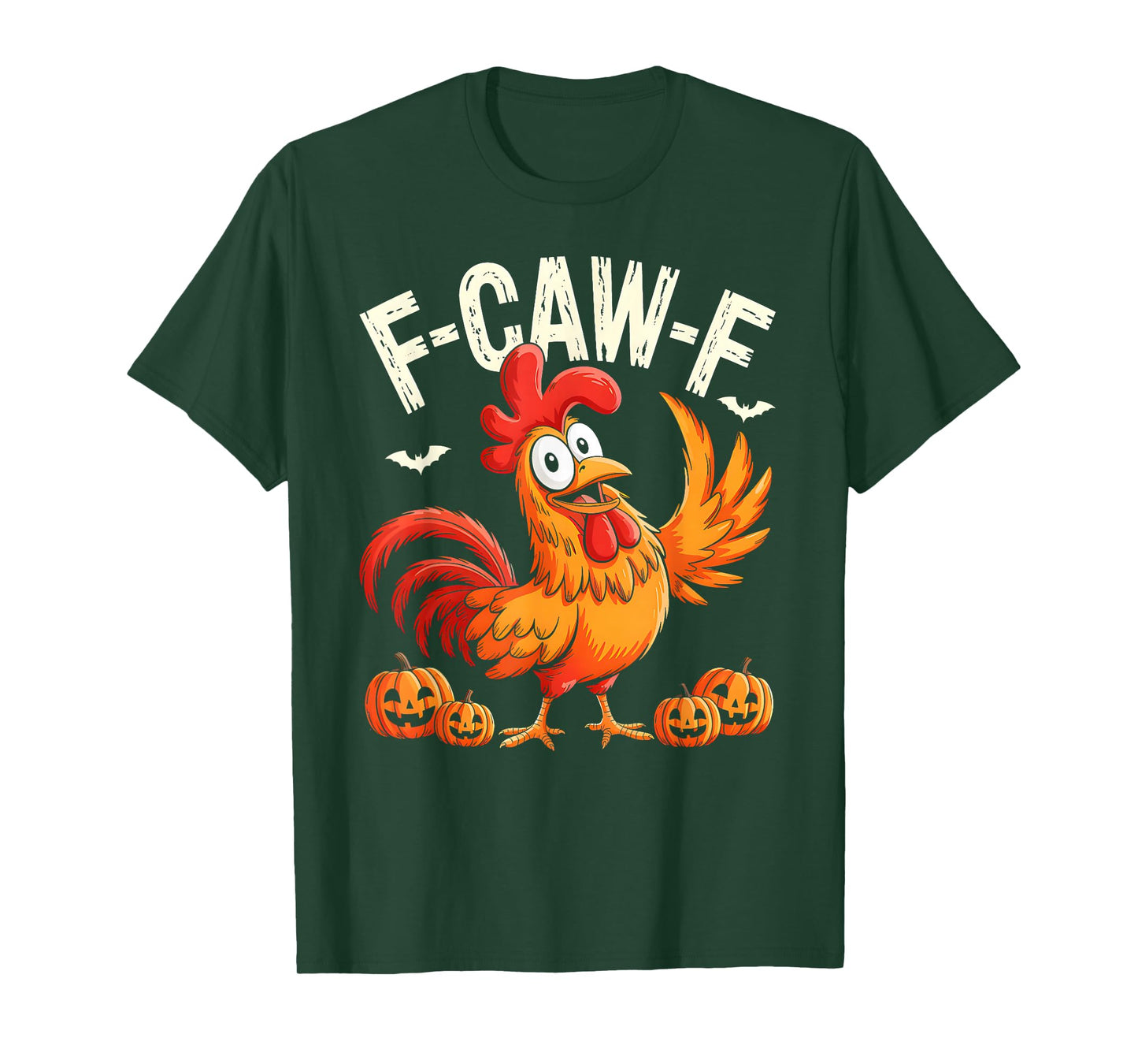 F-Caw-F Funny Quote Rooster Meme Pumpkin Chicken Halloween T-Shirt