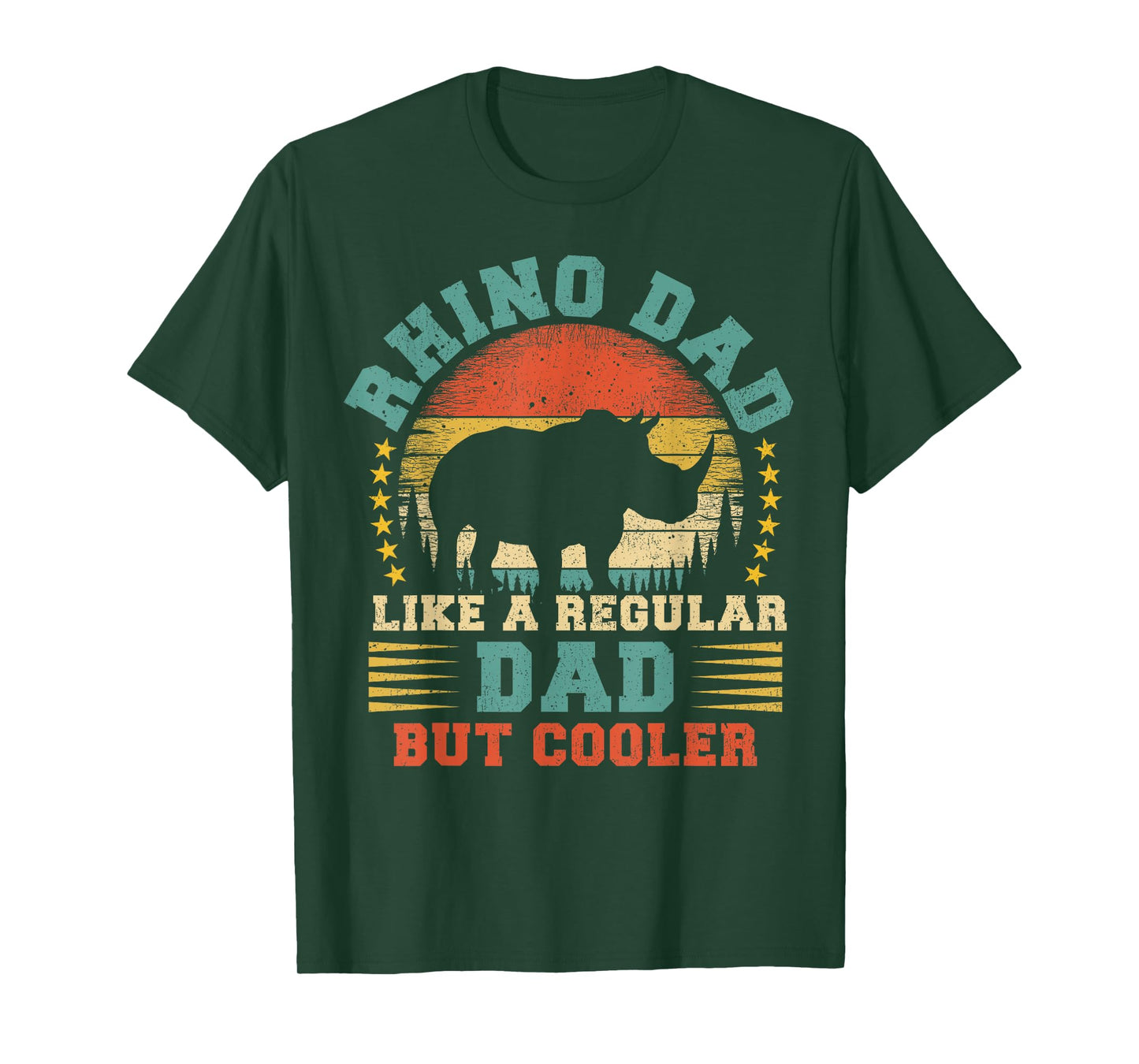 Vintage Rhino Dad Like A Regular Dad Rhino Father's Day T-Shirt