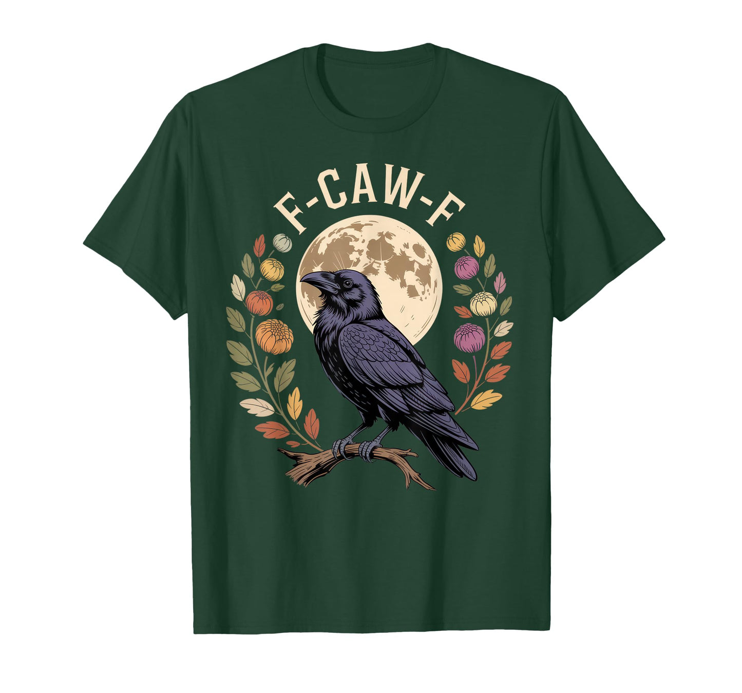 F-CAW-F Raven Art for Nature Lovers with Halloween Vibes T-Shirt