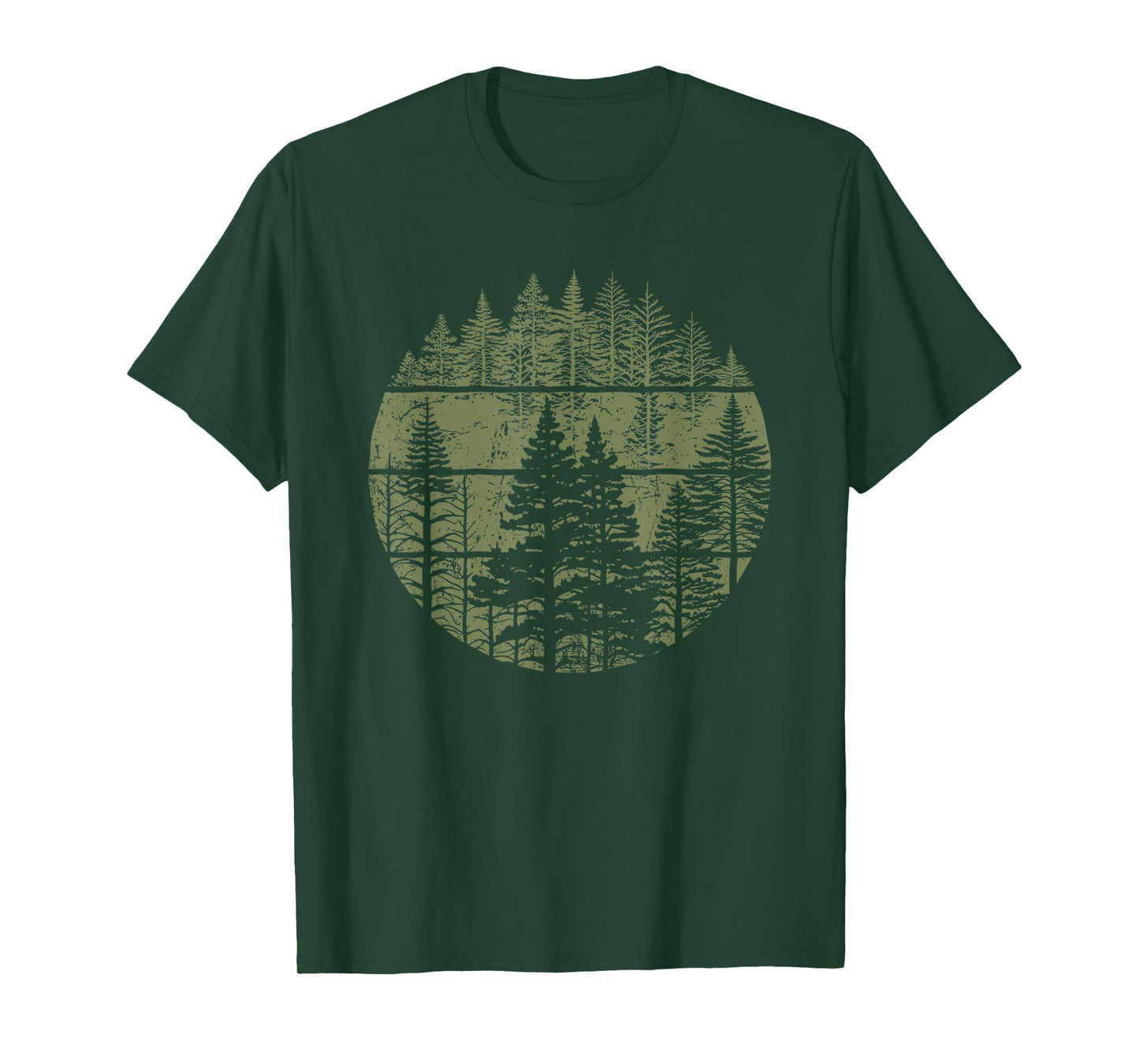 Retro Forest Trees Outdoors Nature Women Men Vintage Graphic T-Shirt
