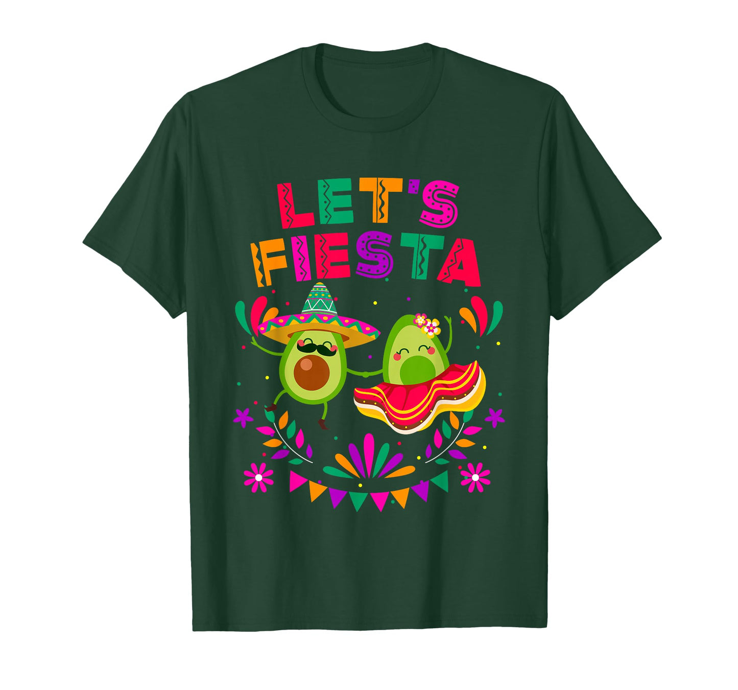 Let's Fiesta Avocado Dancing Cinco De Mayo Mexican Party T-Shirt