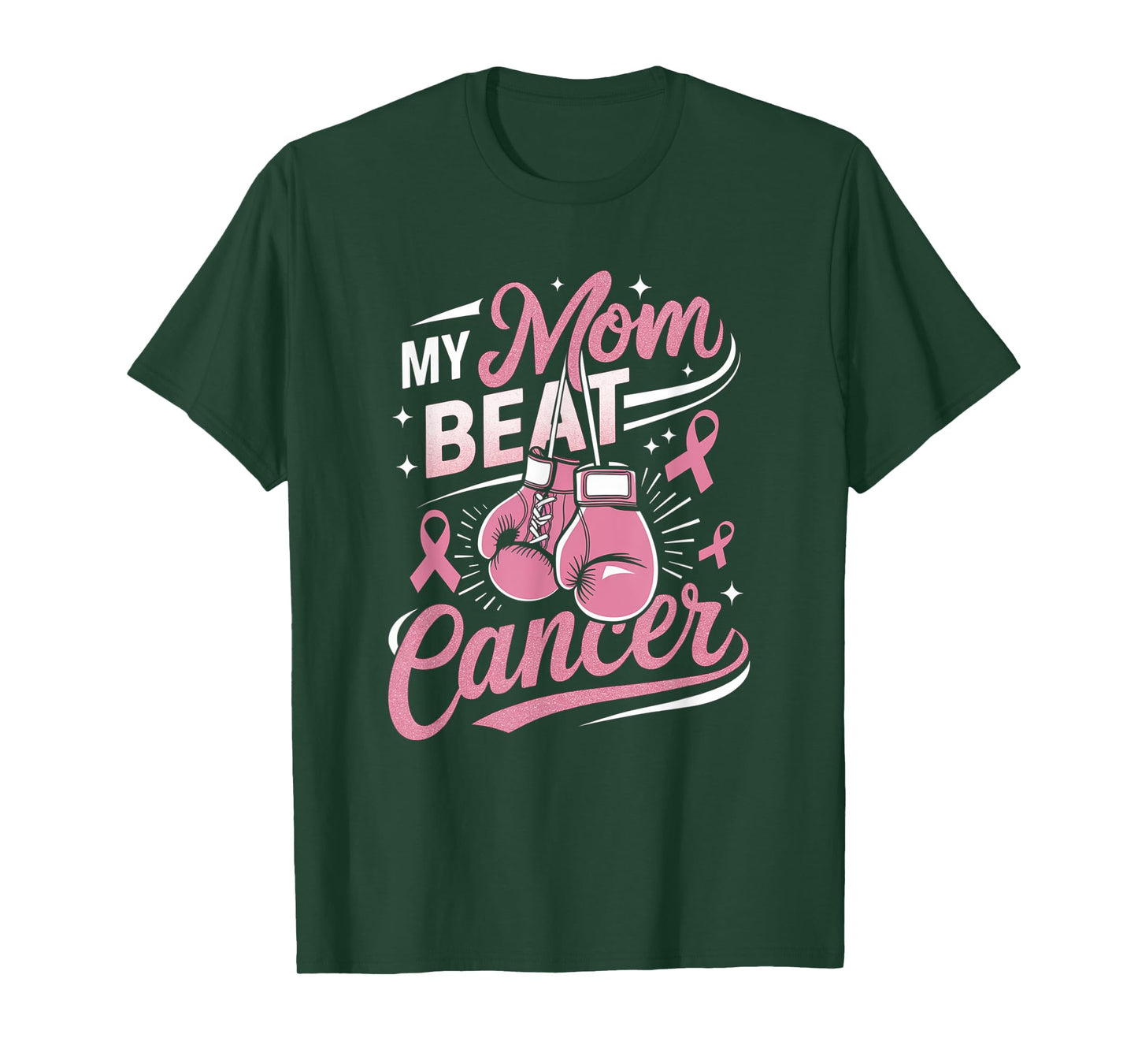 My Mom Beat Cancer Support Breast Cancer Awareness T-Shirt