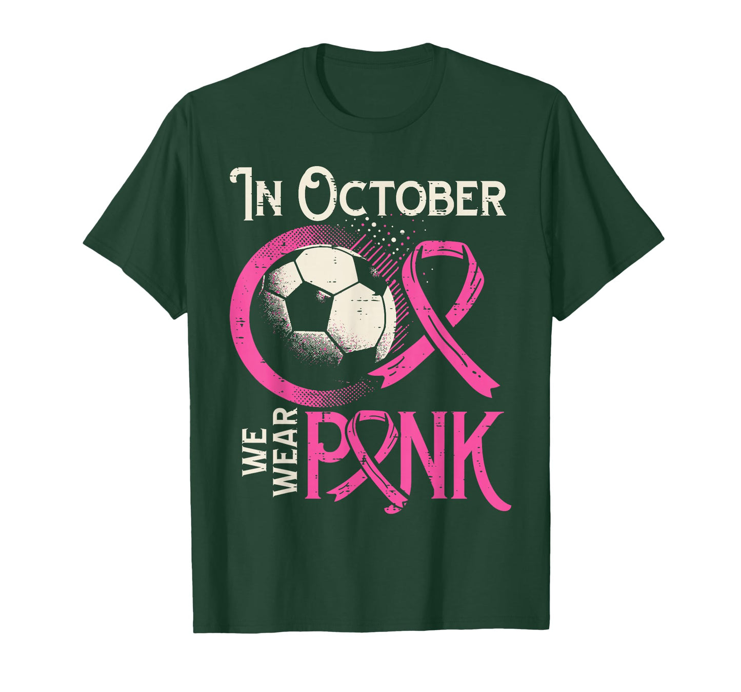 Breast Cancer Soccer October Wear Pink Awareness Football T-Shirt