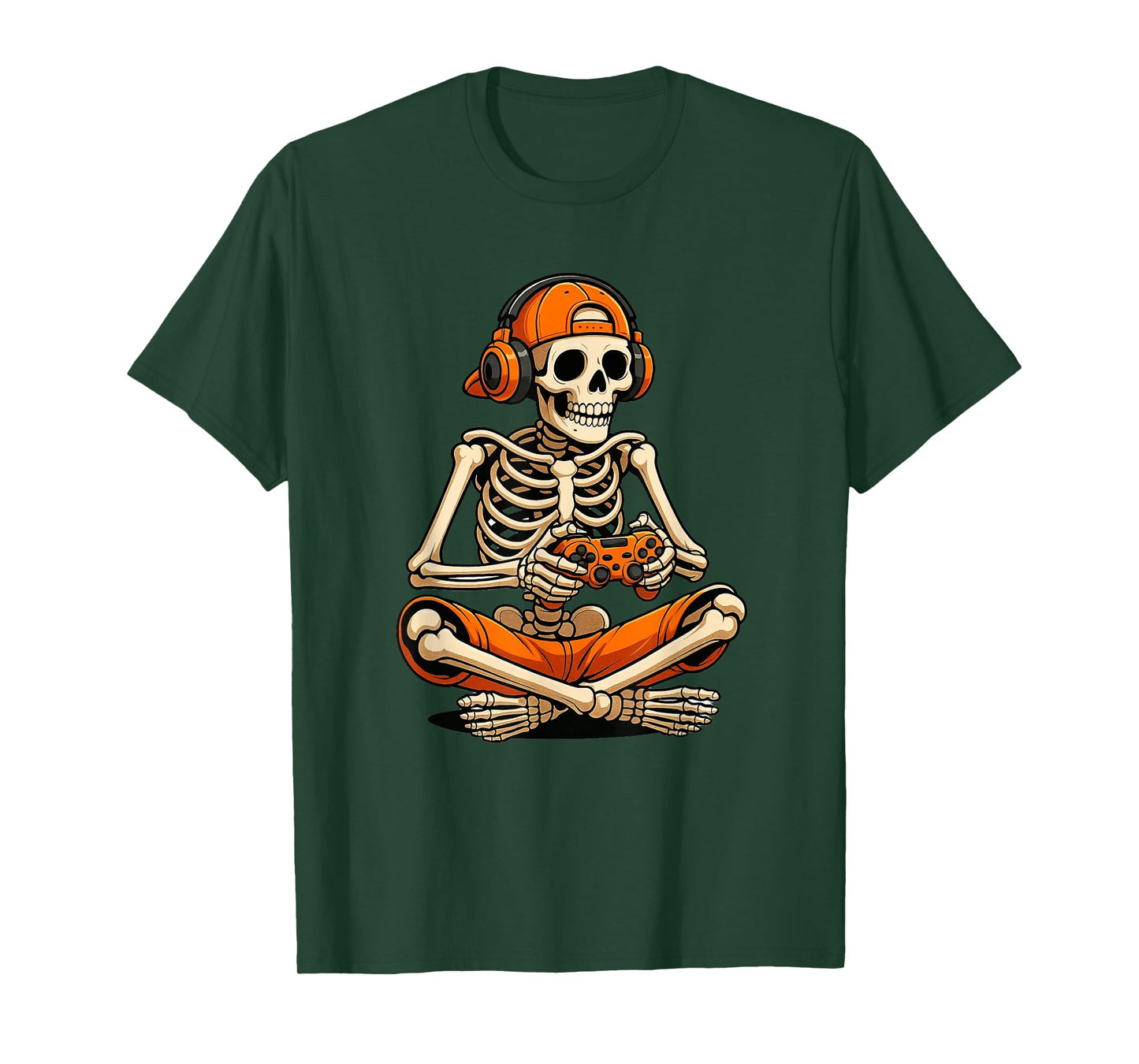 Funny Skeleton Gamer Halloween Video Game Costume Boys Men T-Shirt