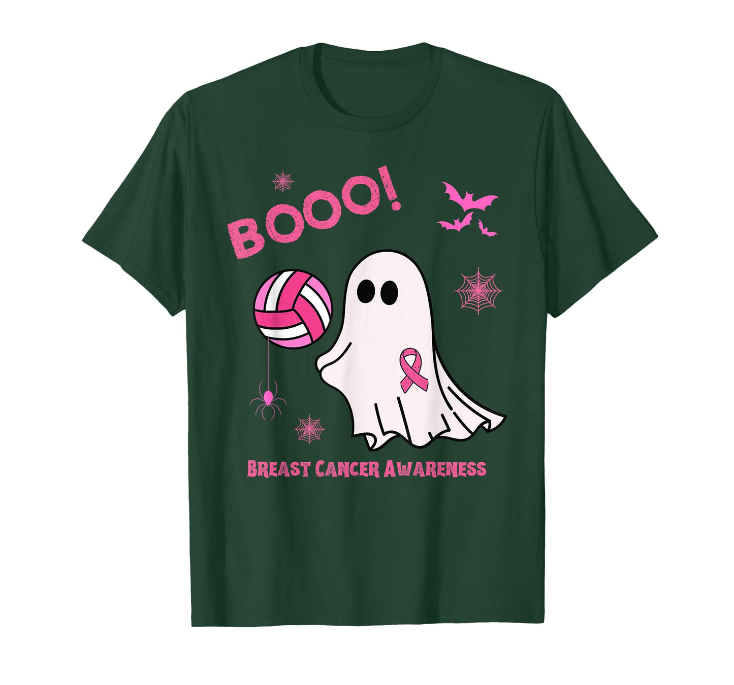 Spooky Volleyball Halloween Breast Cancer Awareness T-Shirt