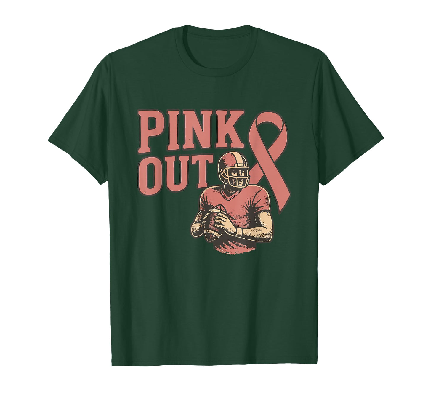 Breast Cancer Women Team Awareness Pink Out Football T-Shirt