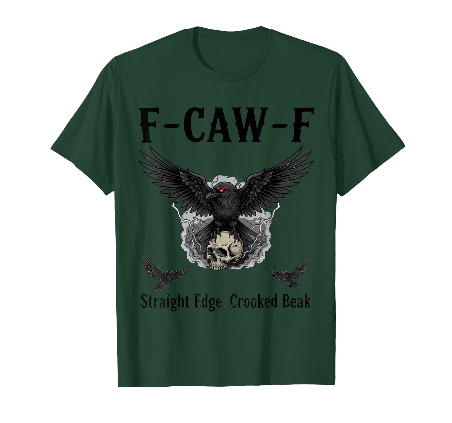 F-CAW-F Crow fcawf Raven with Skull Gothic T-Shirt