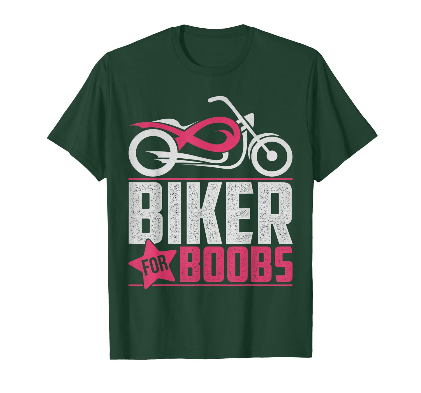 Biker For Boobs Against Breast Cancer Motorcycle T-Shirt