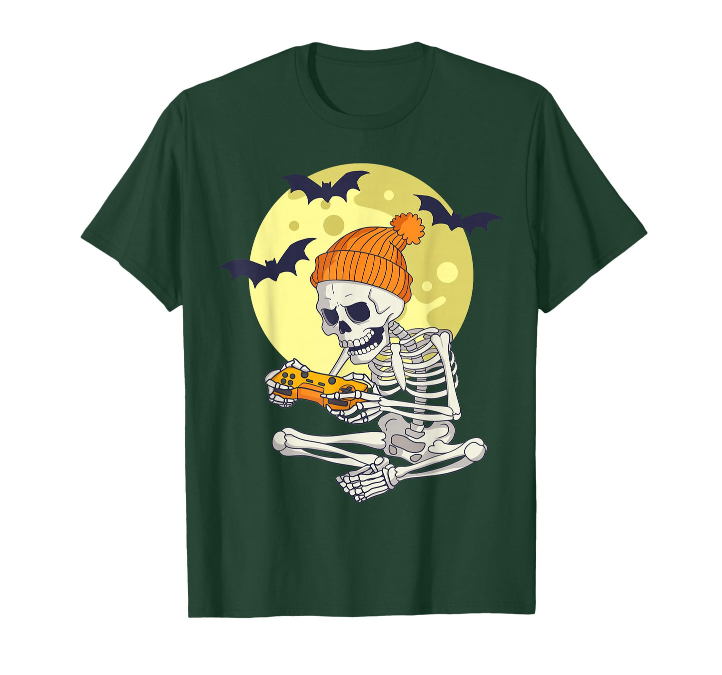 Funny Halloween Skeleton Gamer Video Games Boys Mens Gaming T-Shirt