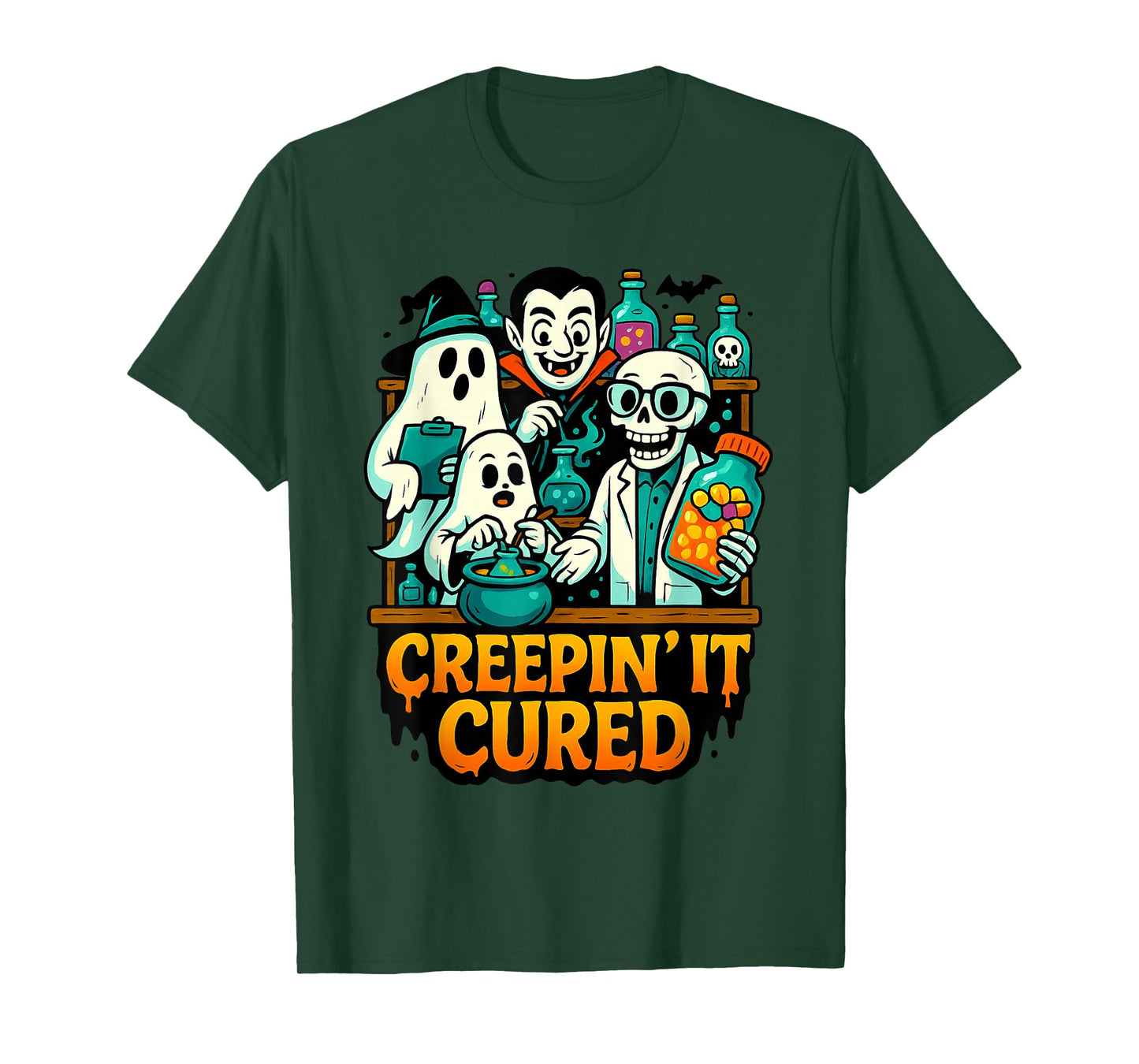 Creepy Halloween Lab Crew Monster Medicine Humor Funny T-Shirt