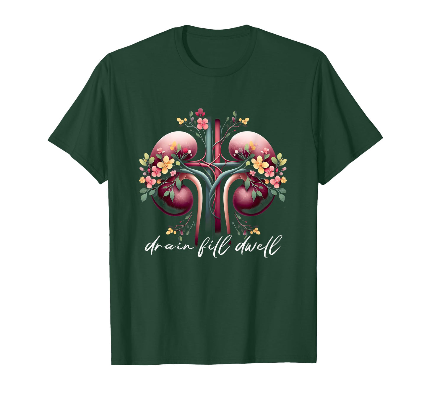 Drain Fill Dwell Kidney Disease Peritoneal Dialysis Nurse T-Shirt