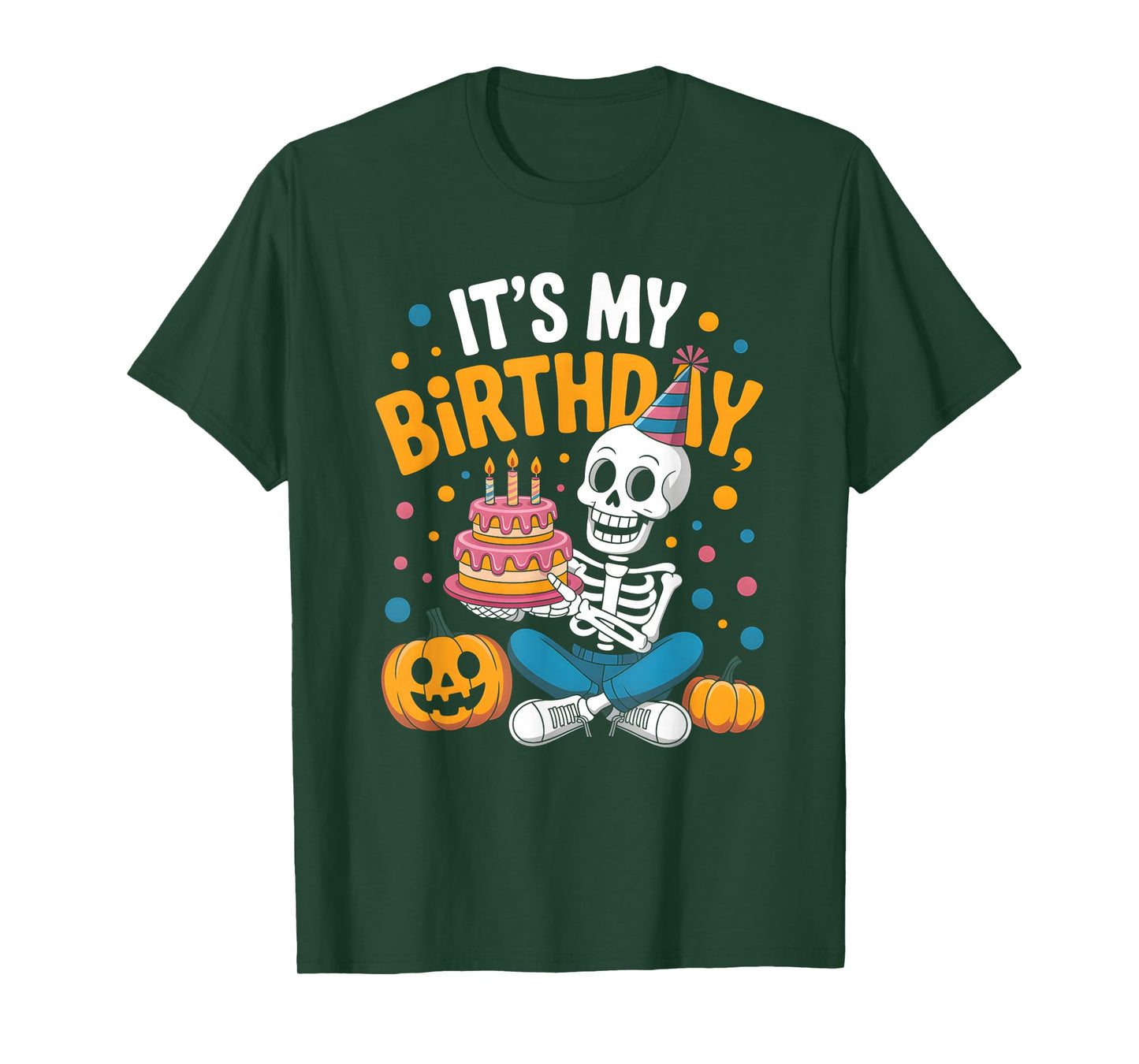 Spooky Halloween Skeleton Birthday Party Vibes T-Shirt