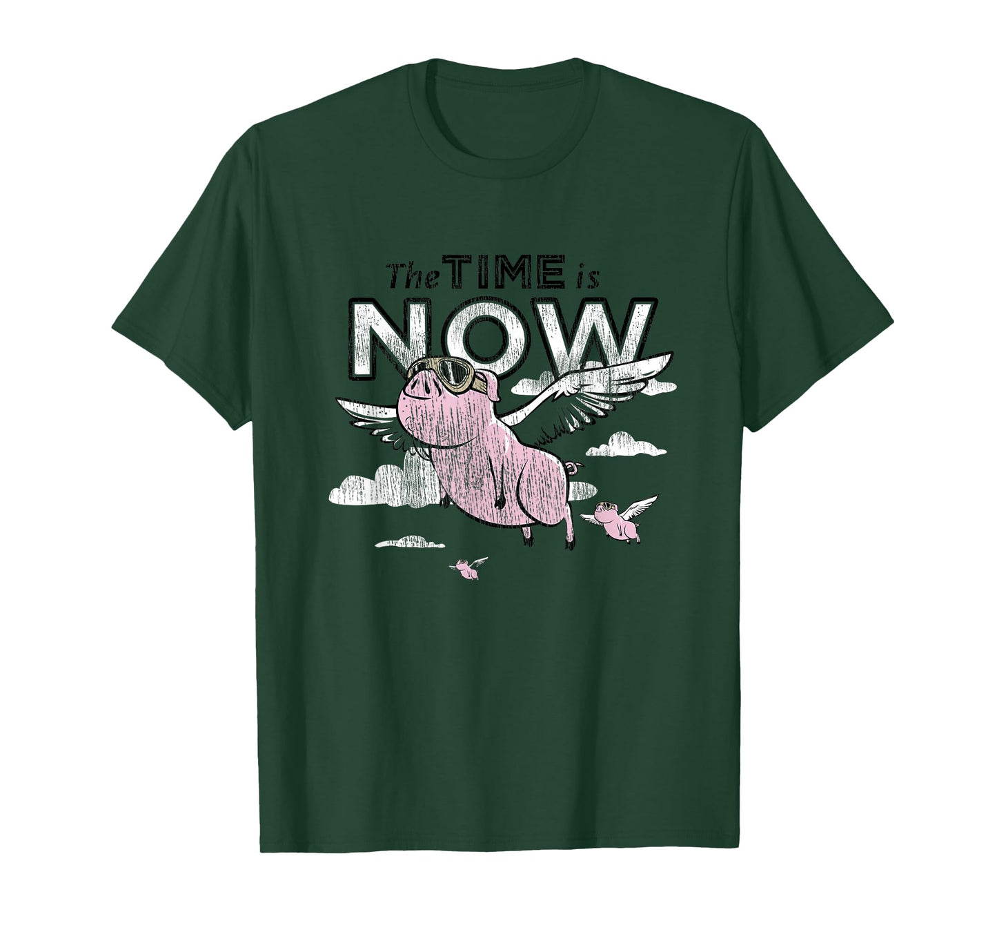 The Time Is Now Flying Pig T-Shirt