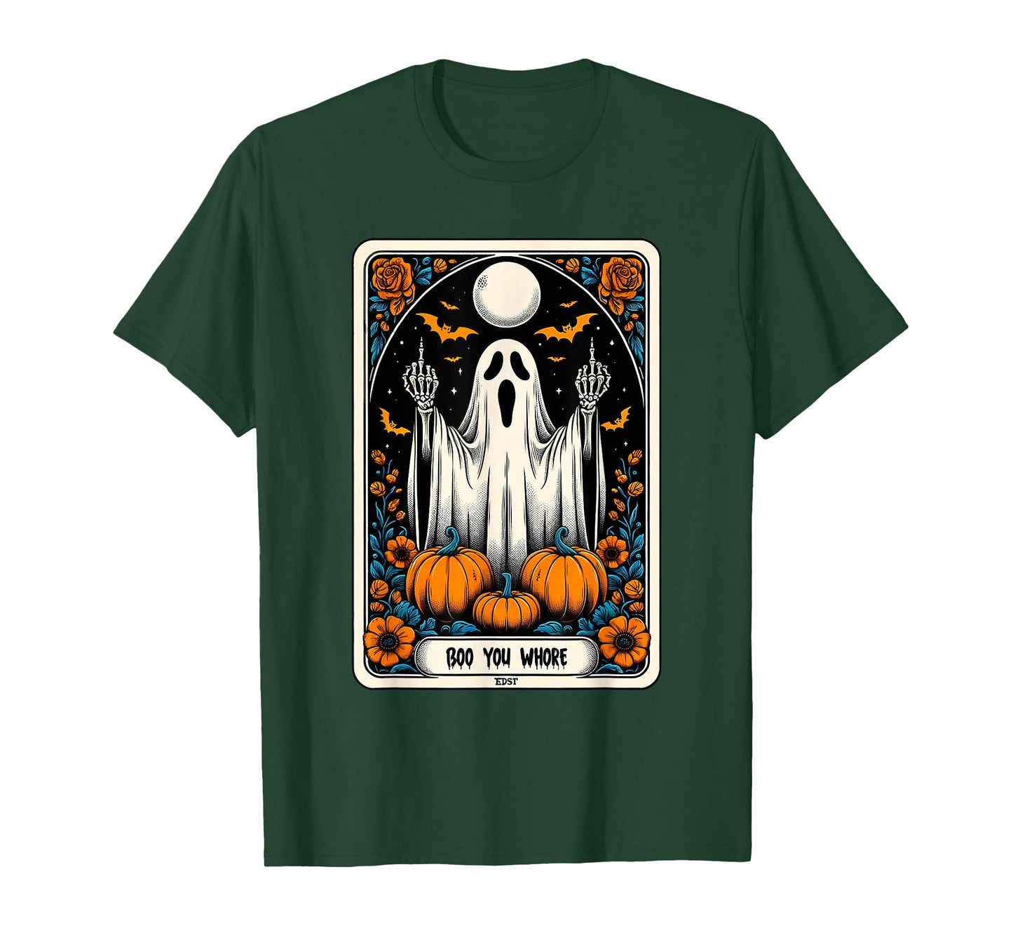 Tarot Card Boo You Whore Funny Ghost Spooky Season Halloween T-Shirt