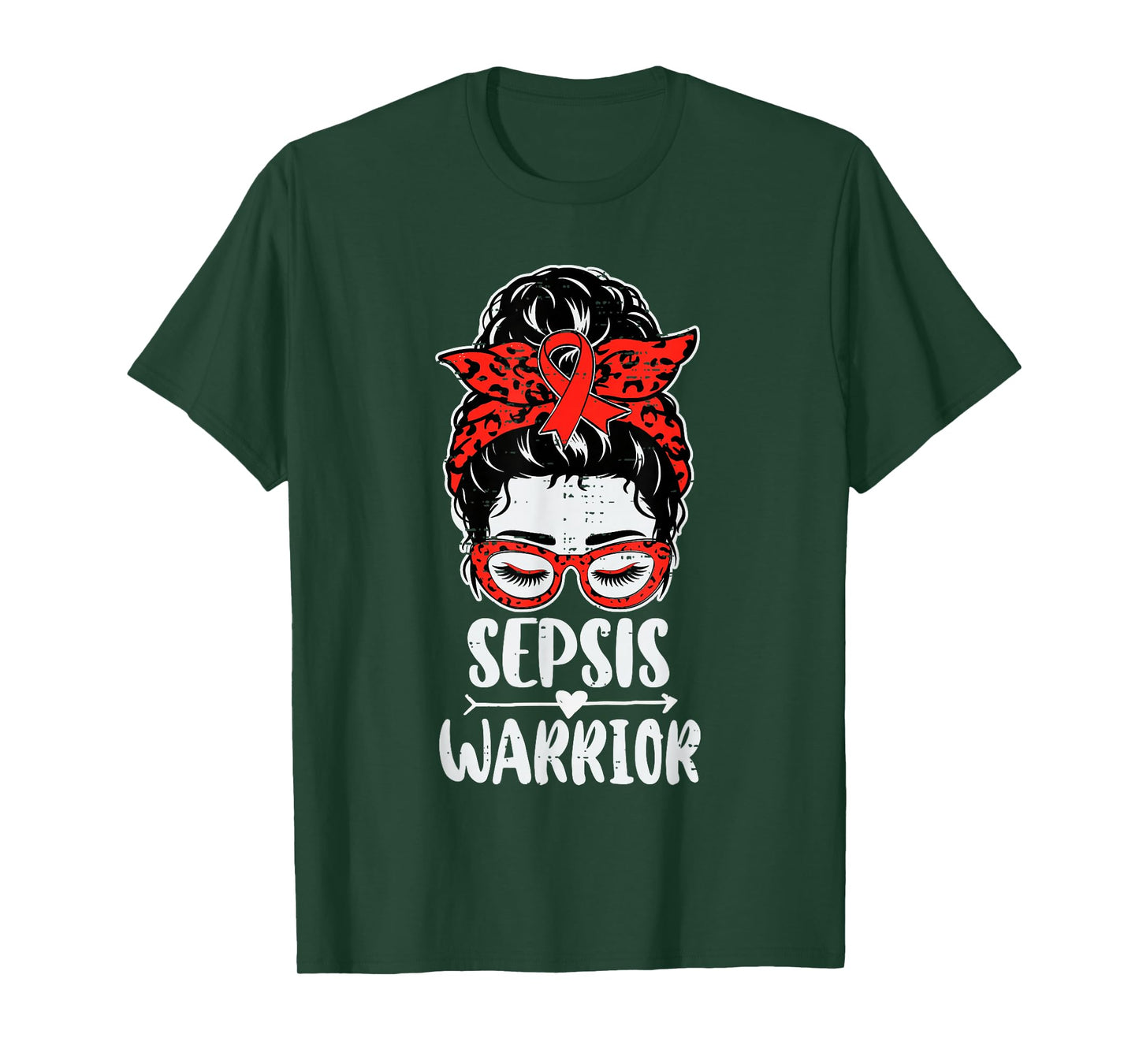 Womens Sepsis Warrior Awareness Ribbon Red Sepsis Survivor T-Shirt