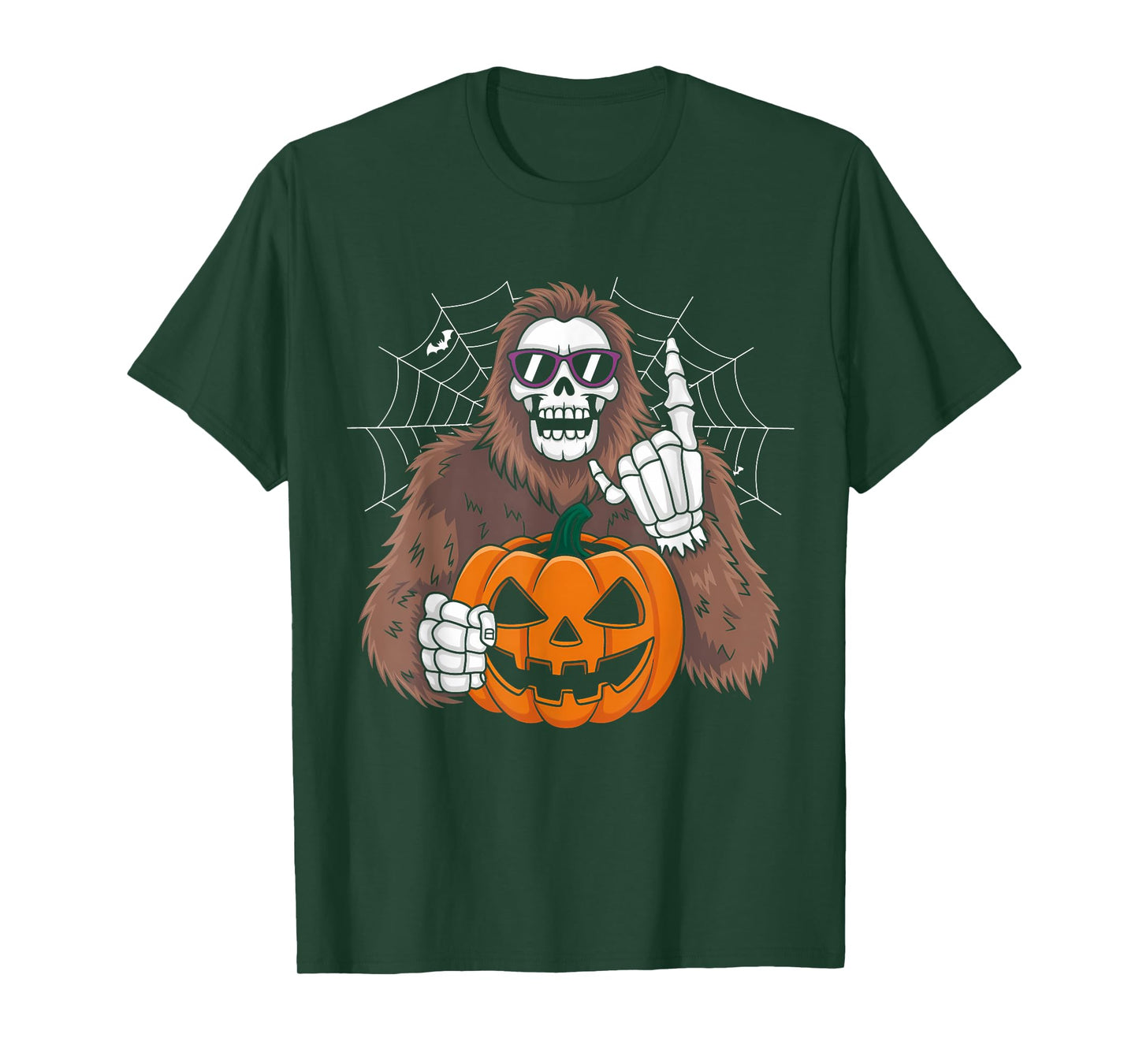 Spooky Bigfoot Jack O Lantern Skeleton Halloween Men T-Shirt