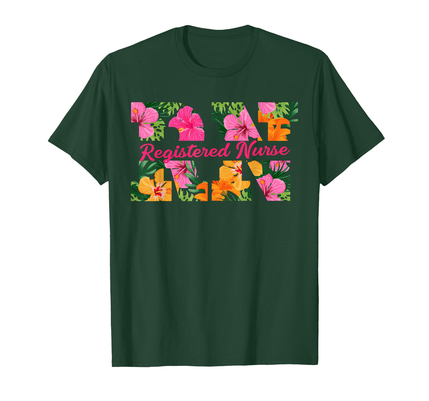 RN Aloha Nurse Tropical Flowers Summer Hawaii RN Beach Vibe T-Shirt