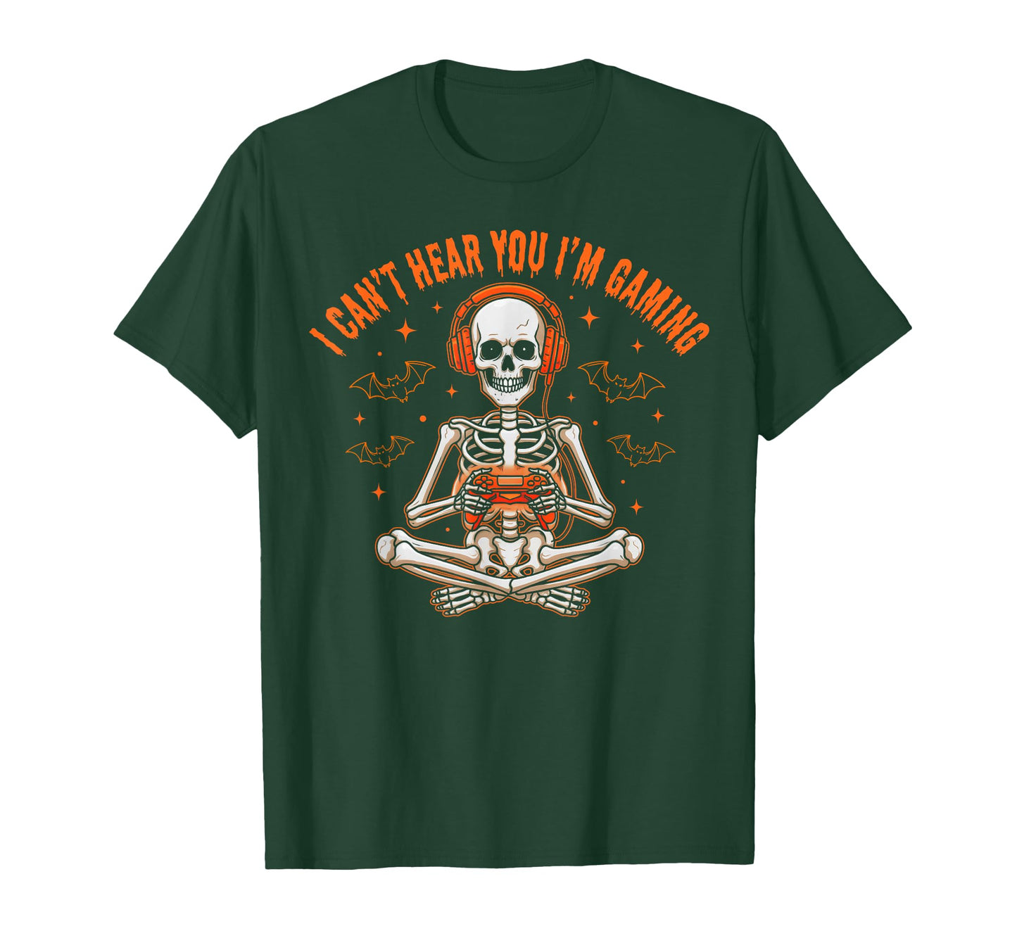 I Can't Hear You I'm Gaming Hallowen Skeleton Gamer Video T-Shirt