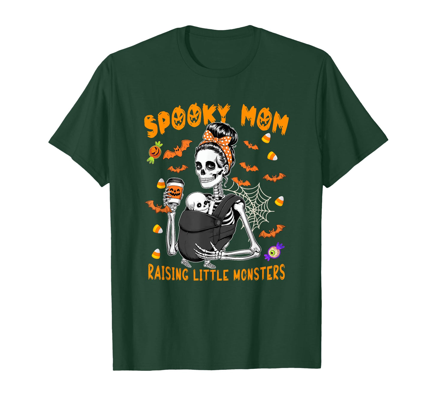 Spooky Cute Mom Raising Halloween Monsters Funny Skeletons T-Shirt