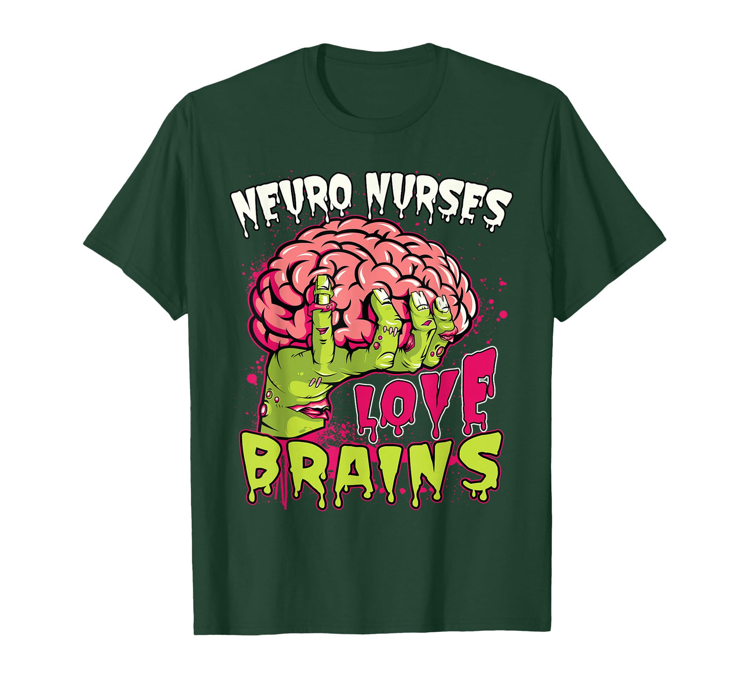 Neuro Nurses Love Brains Skeleton Halloween Nurse Funny T-Shirt