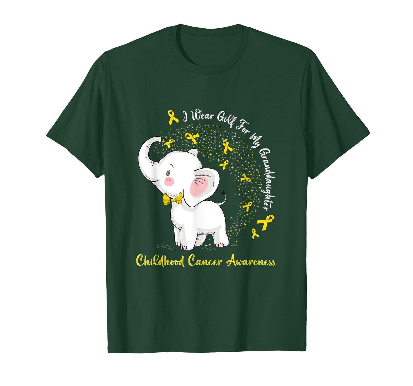 Elephant I Wear Gold For My Granddaughter Childhood Cancer T-Shirt