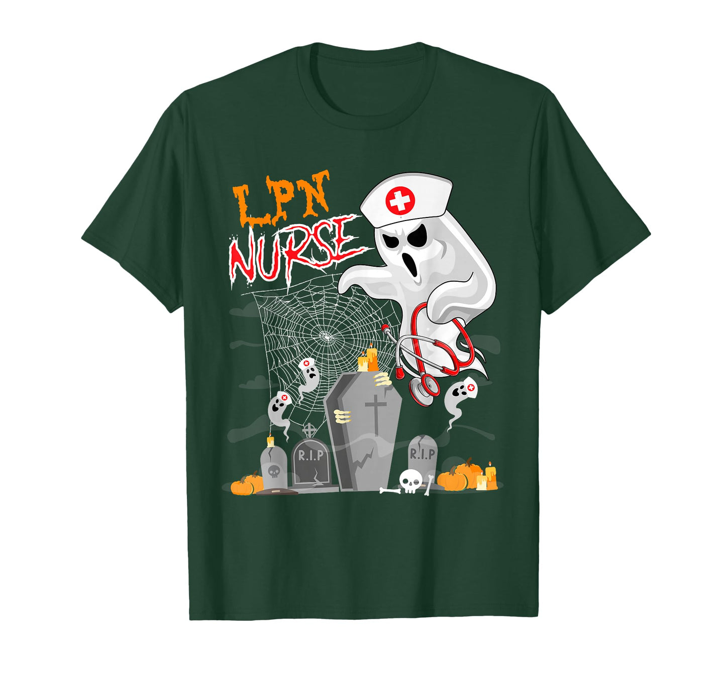 LPN Nurse Halloween Boo Ghosts Costume Nursing Tools Lover T-Shirt