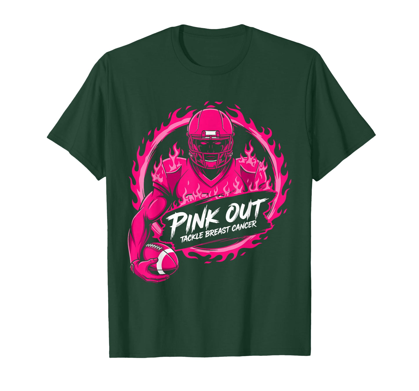 Tackle Football Breast Cancer Awareness Pink Out Boys Kids T-Shirt