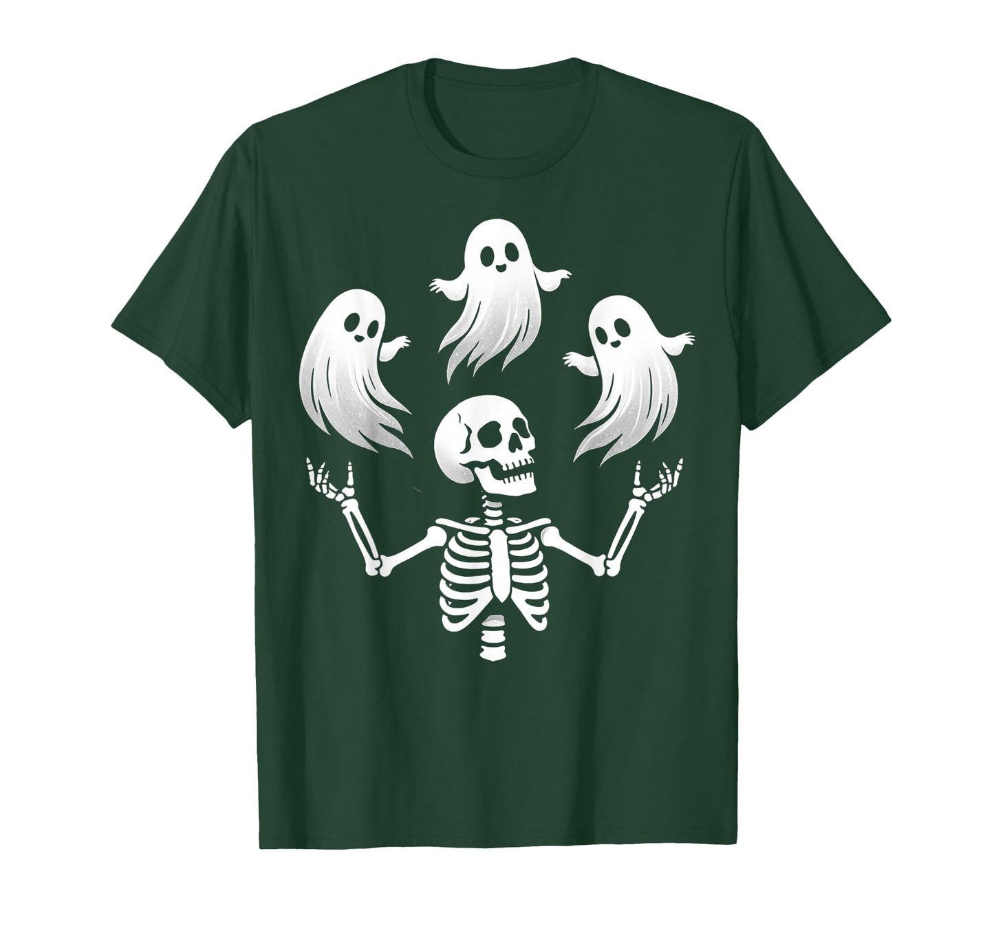 Skeleton Juggling Ghosts Funny Halloween Costume Spooky Fun T-Shirt