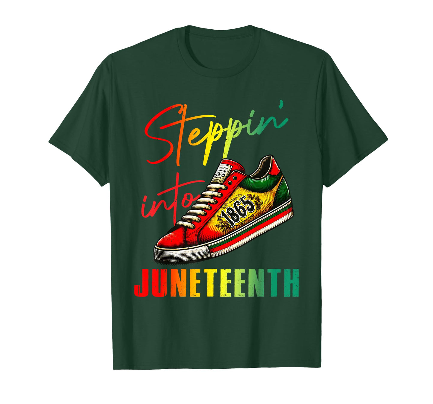 1865 Juneteenth Youth Shoes Steppin' Into Like My Ancestors T-Shirt