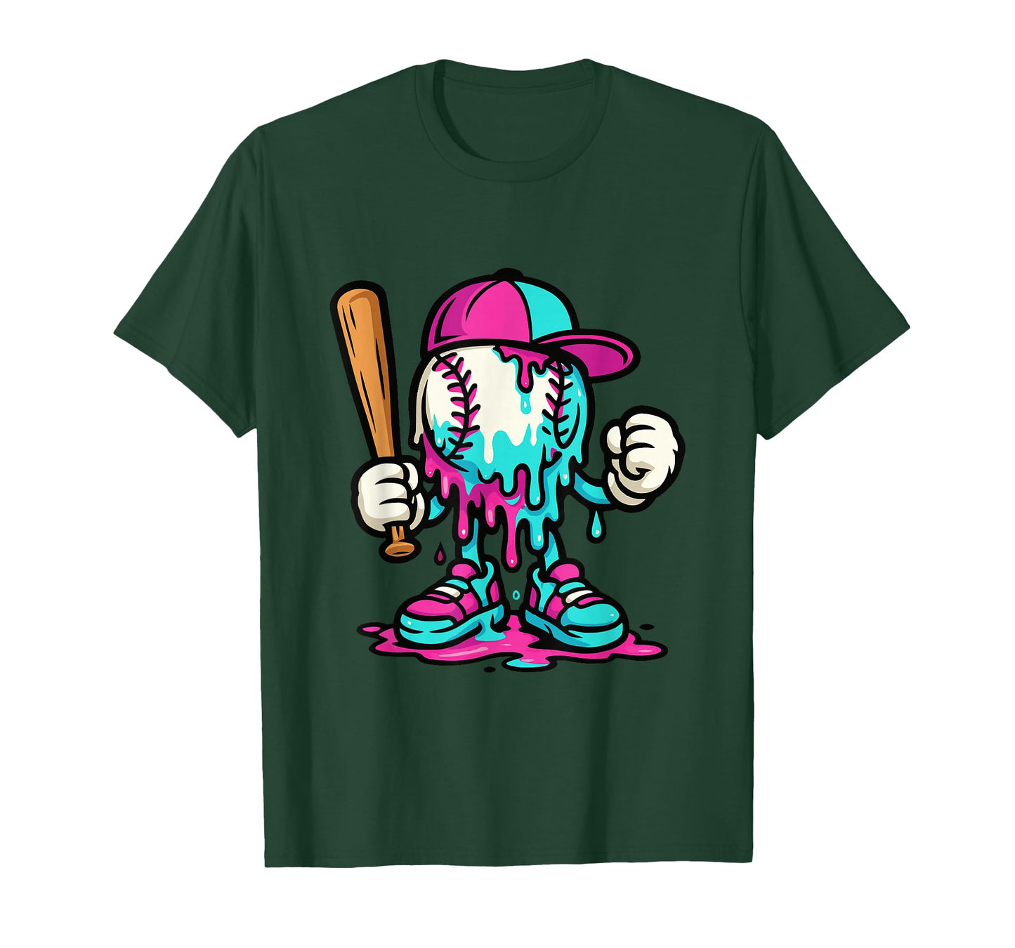 Baseball Drip for Boys Ice Cream Drip Baseball T-Shirt