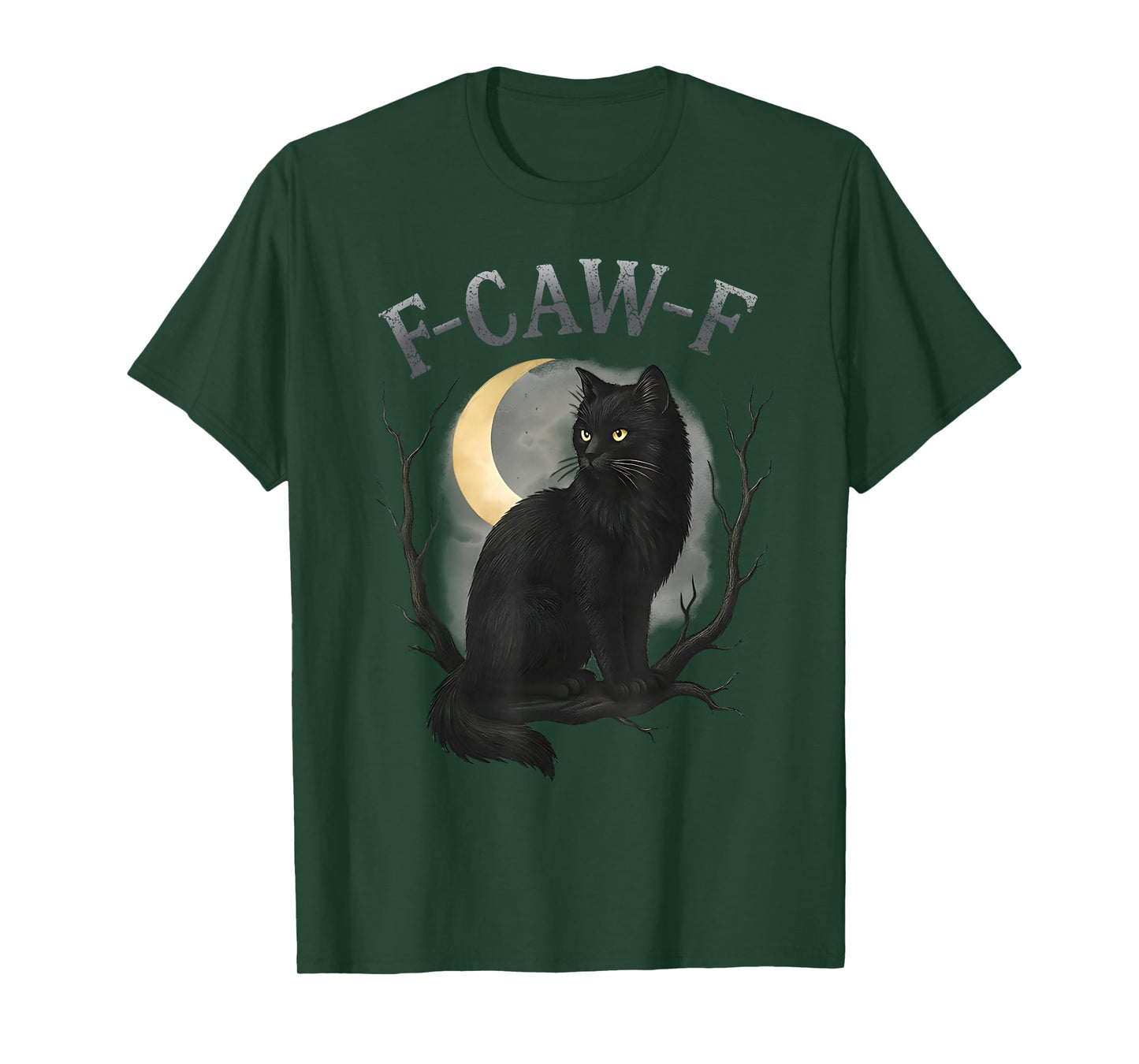 Funny Halloween Black Cat F-CAW-F Cat Lovers Meow Meow T-Shirt