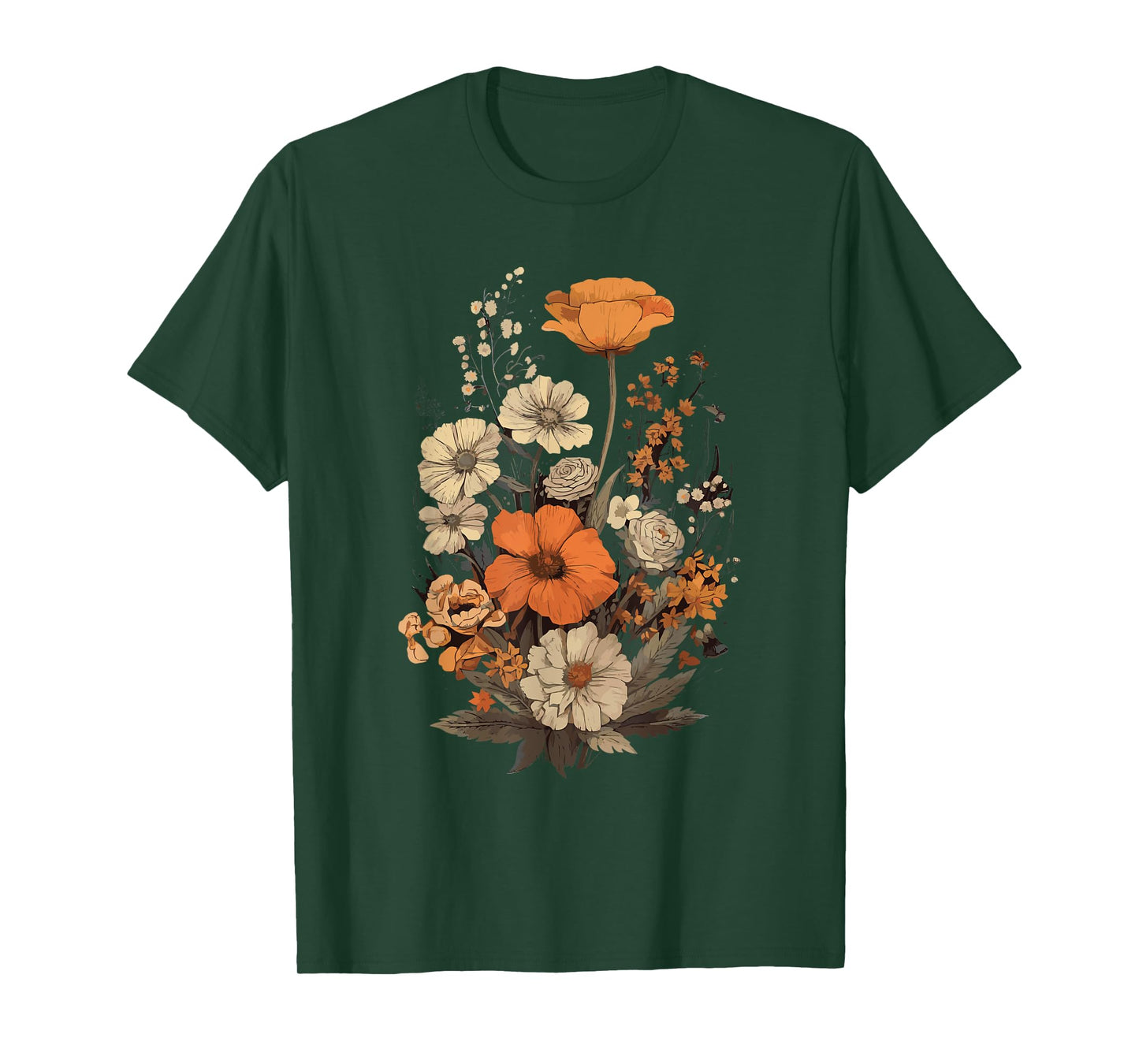 Vintage Flowers Floral Pressed Flower T-Shirt