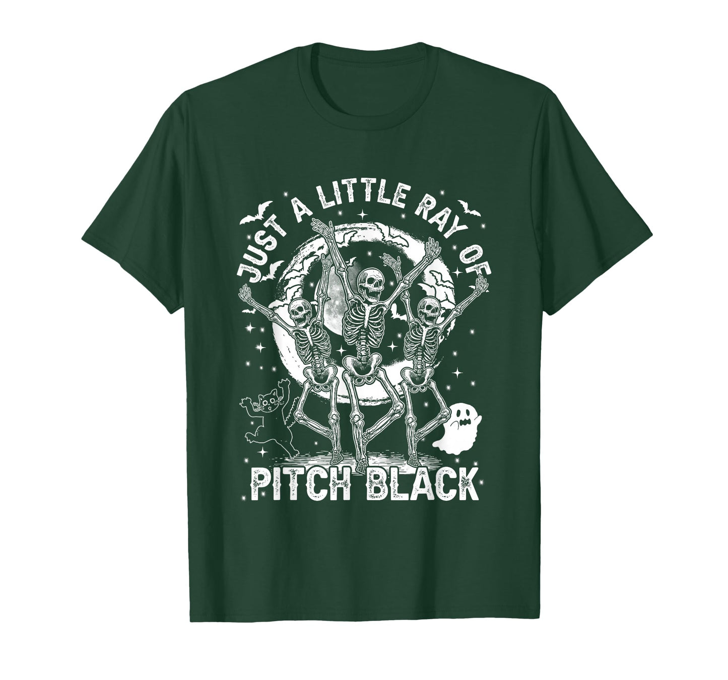Just A Little Ray of Pitch Black Halloween, Funny Skeleton T-Shirt
