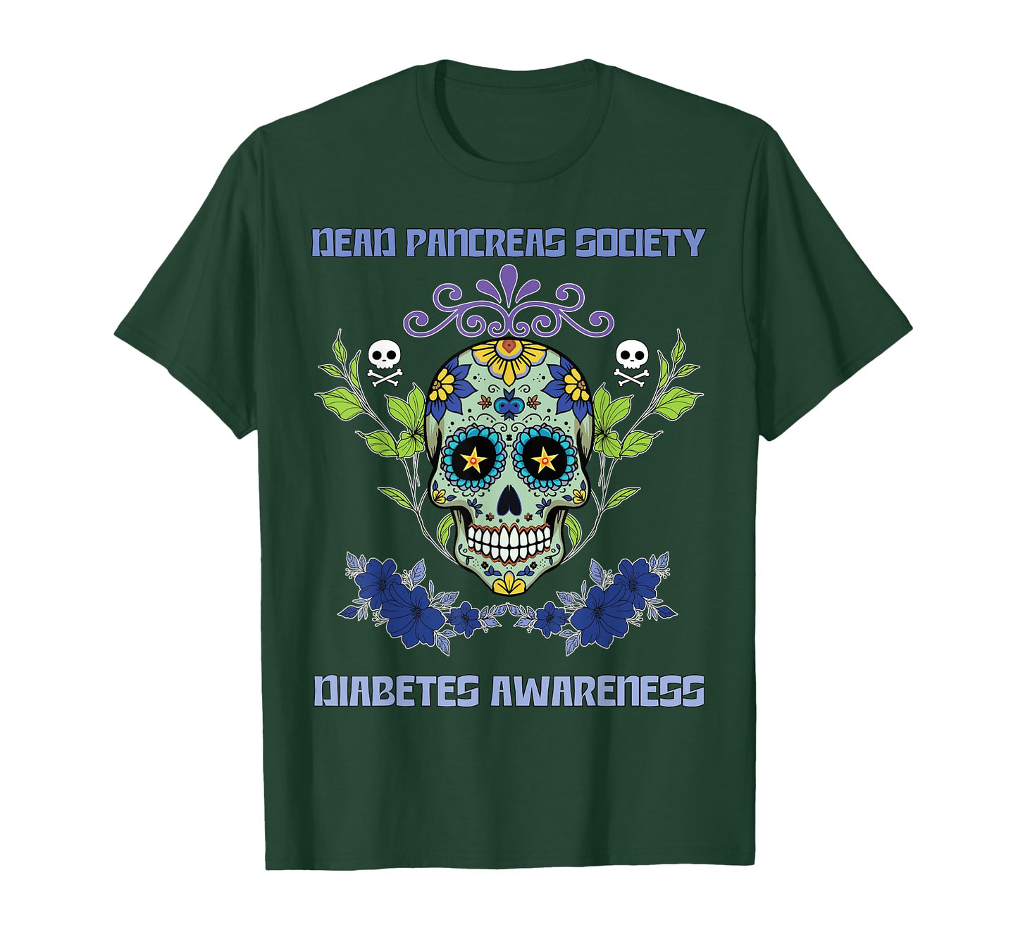 Dead Pancreas Society Sugarskull Diabetes Awareness T-Shirt
